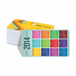 Calendário de Bolso Cartão 300g/m² 6,5x9,5 cm 4x4 Verniz Total Frente Cantos arredondados 