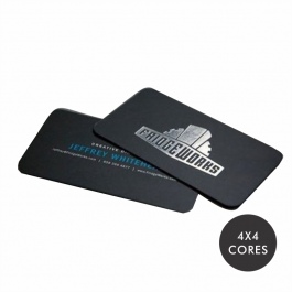 Cartão Hot Stamping - Prata Couchê 300g/m² 4,8x8,8 cm 4x4 Hot Stamping Prata Frente e Verso  Laminação BOPP Fosca Frente e Verso 4 Cantos Arredondados 