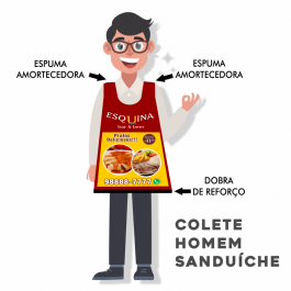 Colete Homem Sanduíche Lona Brilho 440g  4x4   