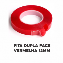 Fita Dupla Face 12mm Vermelha      