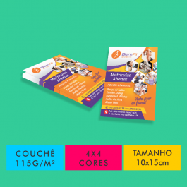 Flyers / Folhetos Couchê 115g/m² Couchê  sem  verniz 115g/m² 10x15cm 4x4 Sem Revestimento Corte Reto 