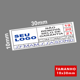 Lacre de Segurança 10x30mm - 1100 Lacres Papel Casca de Ovo Fosco 0.10x0.30mm10x30mm 4x0 Sem Revestimento Recorte 