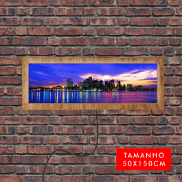 Quadro Luminoso - 50x150cm Quadro em Madeira com Iluminação de LED 50x150cm 4x0 Sem Revestimento Sem acabamento 