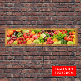 Quadro Luminoso - 50x200cm Quadro em Madeira com Iluminação de LED 50x200cm 4x0 Sem Revestimento Sem acabamento 