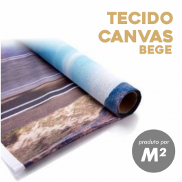 Tecido Canvas  - Bege Canvas Bege 360g/m² Formato Personalizado 4x0 Sem Revestimento Sem acabamento 